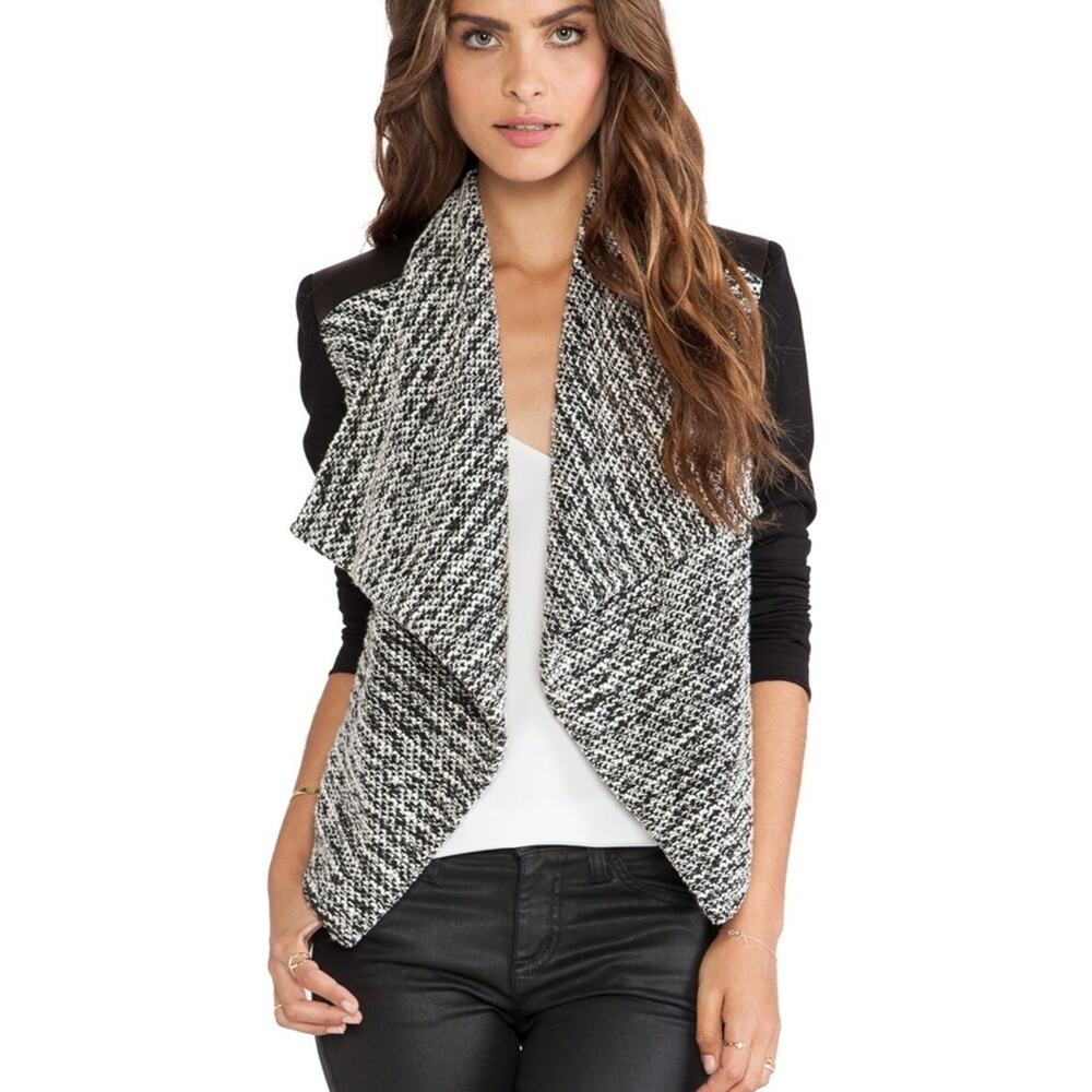 Alice + Olivia Black and White Tweed Jacket